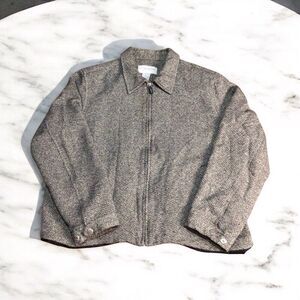 Liz Claiborne Lizsport Petite Long Sleeve Full Zipper Silk Wool Blend Jacket L